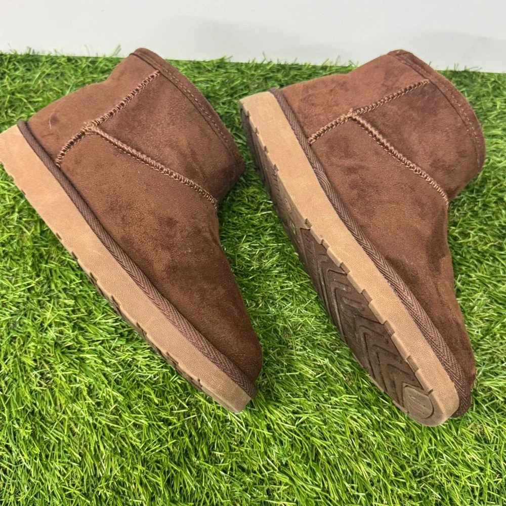 Arizona Sandie Ankle Boots Kids Size‎ 6 Brown Faux Fur Lined Slip On 037-3039